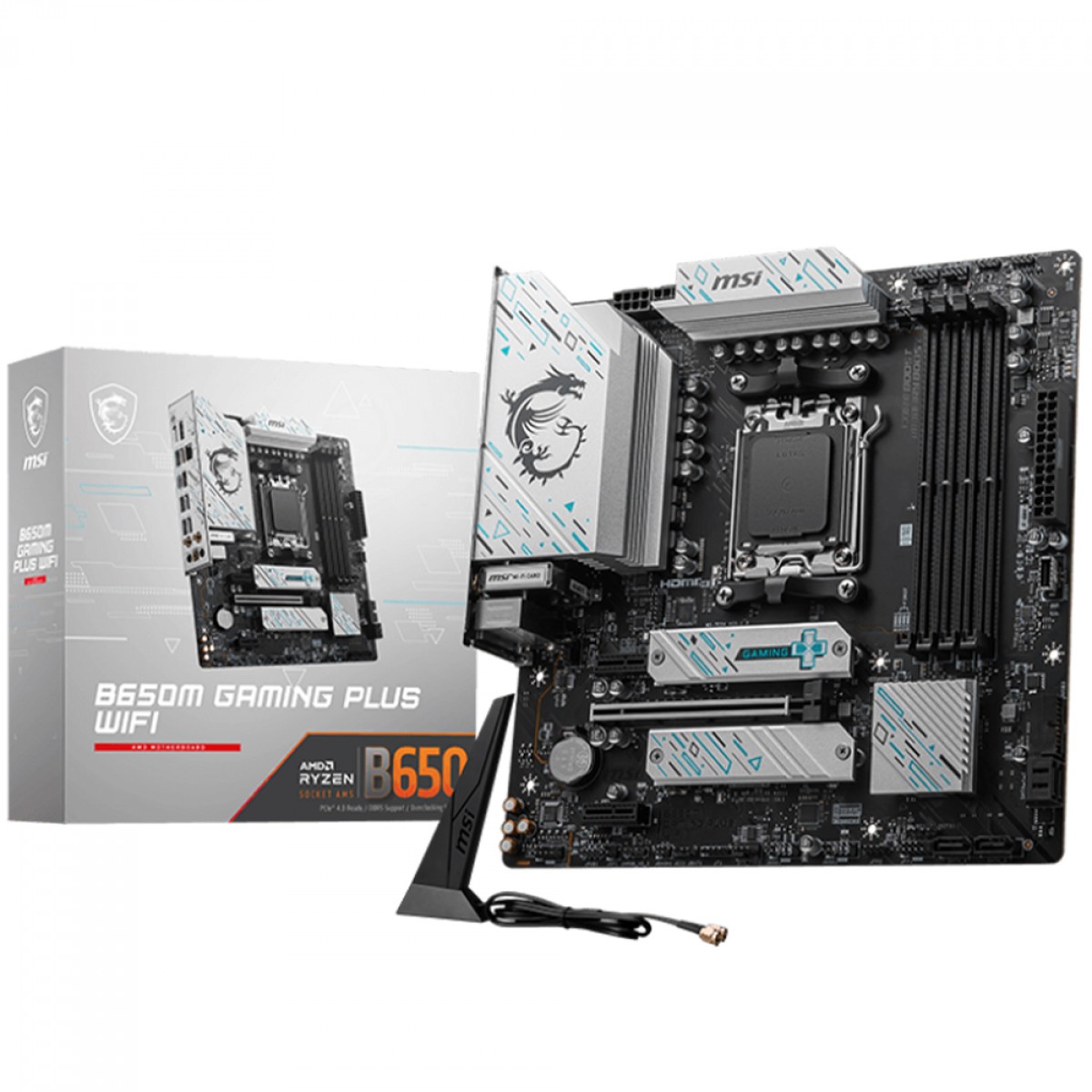 Placa Mãe MSI B650M Gaming Plus WIFI, Chipset B650, AMD AM5, MATX, DDR5